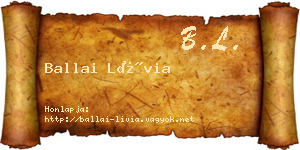 Ballai Lívia névjegykártya